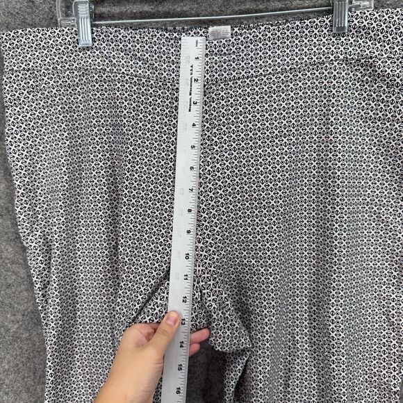 Cathy Daniels Cropped Pants Women XL Black Geometric High Rise Flat Front PullOn - Picture 4 of 7